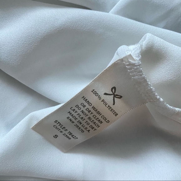 EVERLY White Trim Keyhole Short Sleeve Blouse - Picture 7 of 7